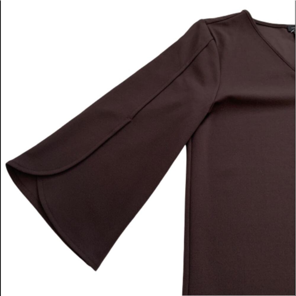 Ann Taylor Factory Top Tunic Brown V-Neck Tulip 3/4 Sleeve Top Size Medium NEW - Picture 8 of 11